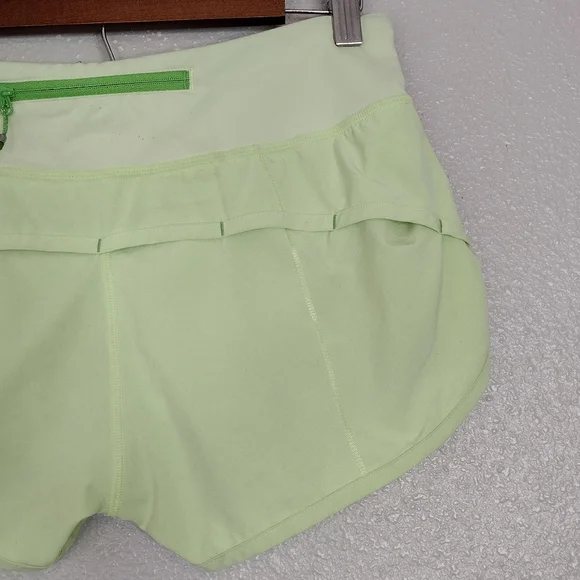Lululemon Lime Green High-Rise Training Workout Running Athletic Shorts Sz 4 - Picture 6 of 16
